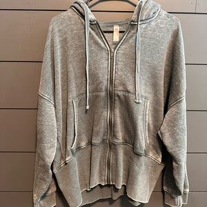 Mono B Gray Zip-Up Hoodie
